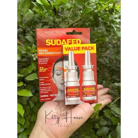 Xịt Mũi Sudafed 20ml - Set 2 Chai Xịt Giảm Nghẹt Mũi, Xuất Xứ Úc, Hàng Chính Hãng, Sản Phẩm Chăm Sóc Sức Khỏe