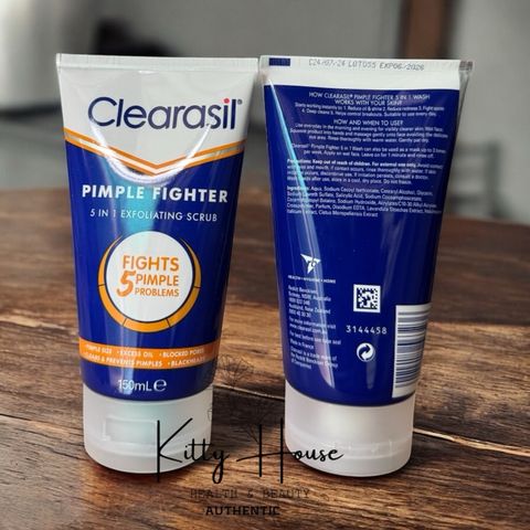 Sữa Rửa Mặt Tẩy Tế Bào Chết Clearasil Pimple Fighter 5 Trong 1 Chống Mụn 150ml - Làm Sạch Da, Ngăn Ngừa Mụn Tối Ưu