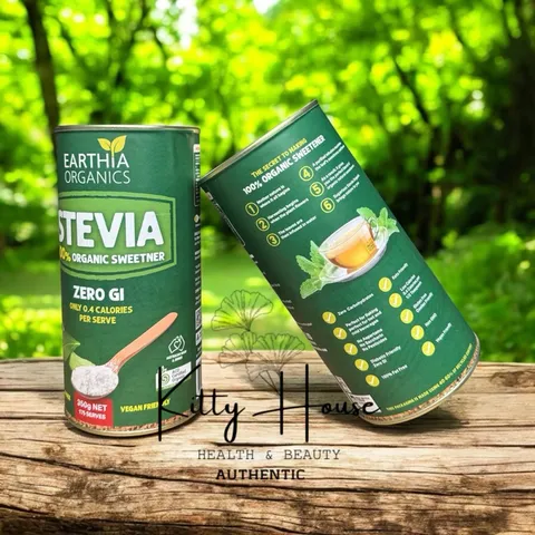 Đường cỏ ngọt Earthia Organics Stevia 350g - Thay thế đường cho người tiểu đường, giảm cân, 100% tự nhiên, không calories