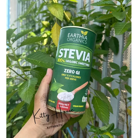 Đường cỏ ngọt Earthia Organics Stevia 350g - Thay thế đường cho người tiểu đường, giảm cân, 100% tự nhiên, không calories