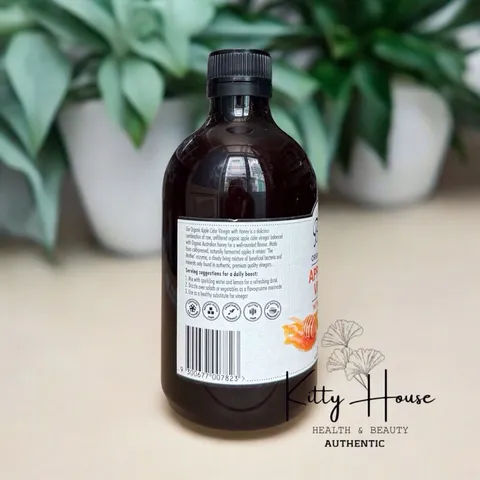 Giấm táo mật ong hữu cơ Barnes Naturals 500ML - Giấm cái tự nhiên, không lọc, giàu lợi khuẩn, Certified Organic Australia