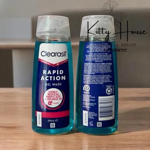 Sữa Rửa Mặt Gel Clearasil Ultra Rapid Action 200ml - Giúp Giảm Mụn Nhanh Chóng Trong 12 Giờ, Được Bác Sĩ Da Liễu Kiểm Nghiệm