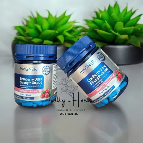 Viên uống hỗ trợ tiết niệu Wagner Cranberry Ultra Strength 60000mg - Giải pháp tự nhiên cho sức khỏe đường tiết niệu lọ 60 viên