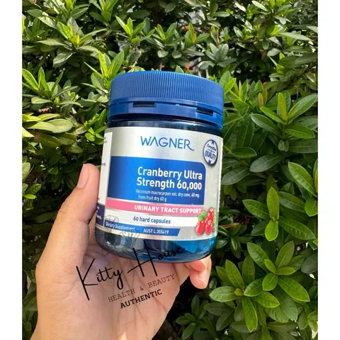 Viên uống hỗ trợ tiết niệu Wagner Cranberry Ultra Strength 60000mg - Giải pháp tự nhiên cho sức khỏe đường tiết niệu lọ 60 viên