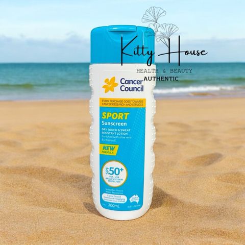 Kem Chống Nắng Cancer Council SPF 50 Sport - Dry Touch & Sweat Resistant 200ml - Bảo Vệ Da Cho Người Đam Mê Thể Thao Ngoài Trời