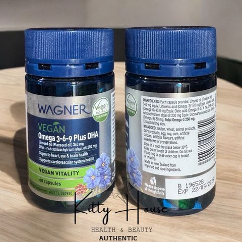 Viên Uống Omega 3-6-9 Plus DHA Wagner Vegan 60 Viên - Bổ Sung Thiên Nhiên Hỗ Trợ Tim Mạch và Sức Khỏe Toàn Diện