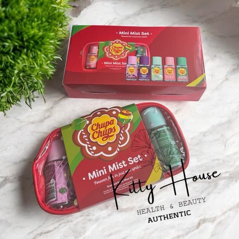 Bộ xịt thơm mini toàn thân Chupa Chups 5 chai 75ml - Hương mâm xôi, hoa & caramel ngọt ngào, quà tặng lý tưởng cho bé gái