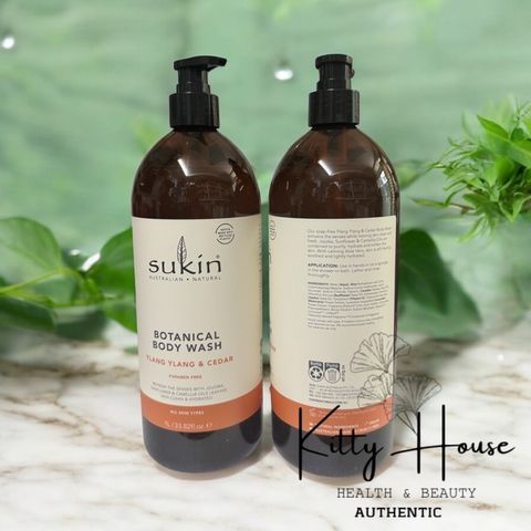 Sữa Tắm Thảo Dược Sukin Ylang Ylang & Cedar 1 Lít - Chăm Sóc Da Mềm Mại, Dưỡng Ẩm Từ Thiên Nhiên