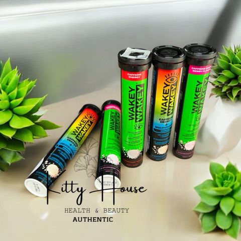 Viên sủi bổ sung năng lượng Wakey Wakey Caffeine Effervescent - Tăng cường sức sống với 100mg Caffeine, Guarana & Vitamin thiết yếu, tuýp 20 viên