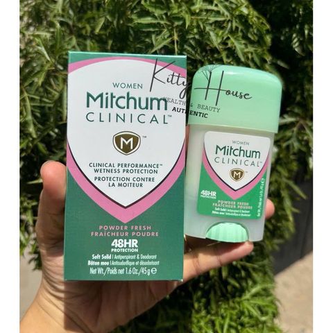 Lăn khử mùi Mitchum Clinical 48 Giờ Powder Fresh cho Nam và Nữ - Kiểm Soát Mồ Hôi Hiệu Quả 45g