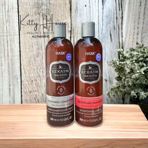 Dầu Gội và Dầu Xả HASK Keratin Protein 355ml - Phục Hồi Tóc Mềm Mượt, Giảm Xoăn Rối, Hương Hoa Trái Cây
