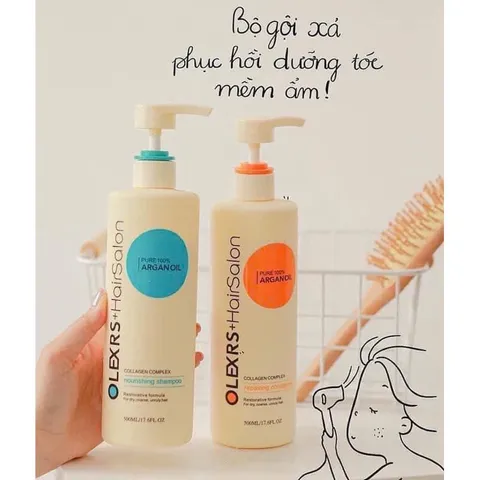 Bộ Dầu Gội và Dầu Xả Olexrs Hair Salon Argan Oil 500ml - Giảm Rụng Tóc, Phục Hồi Tóc Hư Tổn, Chính Hãng, Cho Nam Nữ