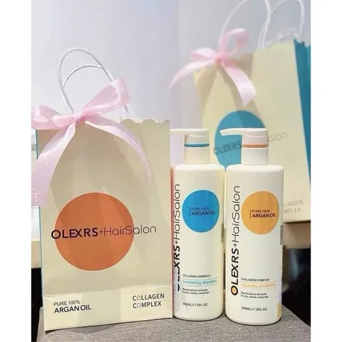 Bộ Dầu Gội và Dầu Xả Olexrs Hair Salon Argan Oil 500ml - Giảm Rụng Tóc, Phục Hồi Tóc Hư Tổn, Chính Hãng, Cho Nam Nữ