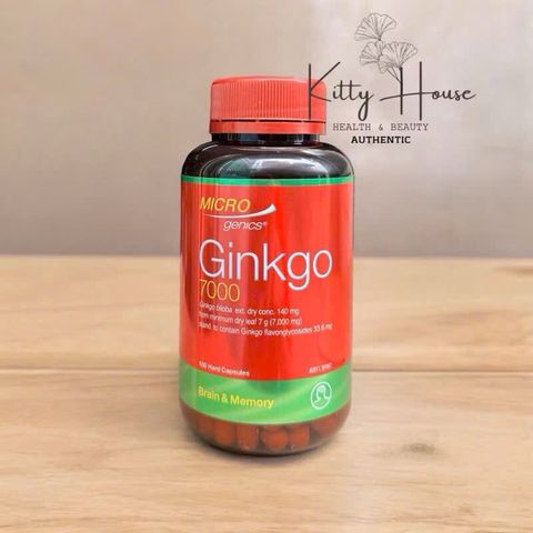 Viên Uống Bổ Não Microgenics Ginkgo 7000 - Hỗ Trợ Trí Nhớ, Tăng Cường Tuần Hoàn, Giảm Căng Thẳng - Lọ 100 Viên
