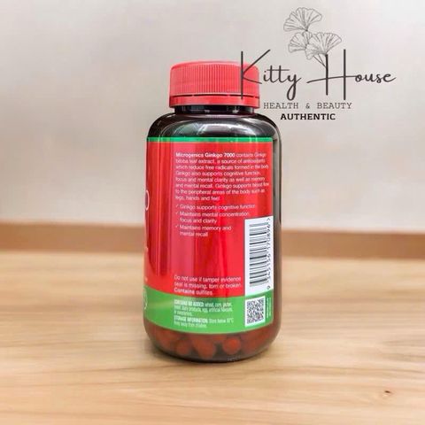 Viên Uống Bổ Não Microgenics Ginkgo 7000 - Hỗ Trợ Trí Nhớ, Tăng Cường Tuần Hoàn, Giảm Căng Thẳng - Lọ 100 Viên