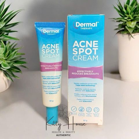 Kem Bôi Giảm Mụn Dermal Therapy Acne Spot Cream 30g - Kiểm Soát Dầu Thừa, Làm Dịu Da Nhạy Cảm, Ngừa Sẹo và Mụn Hiệu Quả