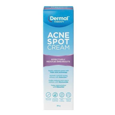 Kem Bôi Giảm Mụn Dermal Therapy Acne Spot Cream 30g - Kiểm Soát Dầu Thừa, Làm Dịu Da Nhạy Cảm, Ngừa Sẹo và Mụn Hiệu Quả