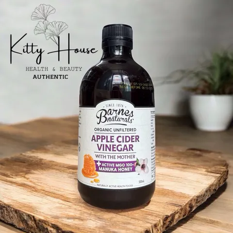 Giấm táo mật ong hữu cơ Barnes Naturals và mật ong Manuka MGO 100+ chai 500ml