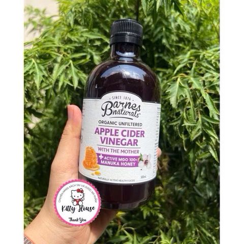 Giấm táo mật ong hữu cơ Barnes Naturals và mật ong Manuka MGO 100+ chai 500ml