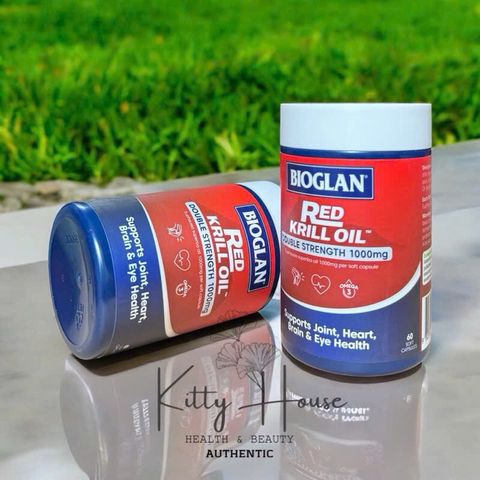 Viên uống dầu nhuyễn thể Bioglan Red Krill Oil 1000mg - Hỗ trợ tim mạch, giảm viêm khớp, 60 viên bổ sung Omega-3 tự nhiên