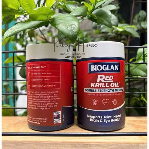 Viên uống dầu nhuyễn thể Bioglan Red Krill Oil 1000mg - Hỗ trợ tim mạch, giảm viêm khớp, 60 viên bổ sung Omega-3 tự nhiên