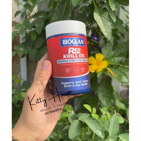 Viên uống dầu nhuyễn thể Bioglan Red Krill Oil 1000mg - Hỗ trợ tim mạch, giảm viêm khớp, 60 viên bổ sung Omega-3 tự nhiên