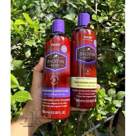 Dầu Gội Hask Biotin Boost 355ml - Tăng Cường Mọc Tóc, Ngăn Rụng Tóc, Collagen & Coffee Cho Tóc Khỏe Mạnh, Chăm Sóc Tóc Mỏng
