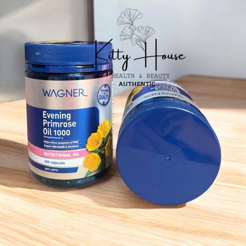 Viên uống tinh dầu hoa anh thảo Wagner Evening Primrose Oil 1000 - Hỗ trợ cân bằng nội tiết tố, đẹp da và giảm đau bụng kinh - Hộp 200 viên