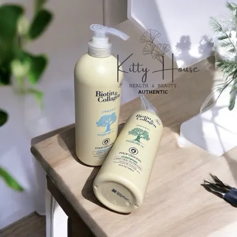 Set dầu gội và dầu xả Biotin & Collagen trắng chai 1000ml