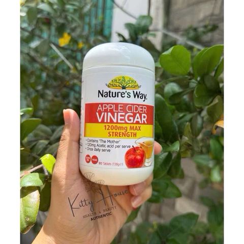Viên uống giấm táo Nature's Way 1200mg - Hỗ trợ giảm cân, tiêu hóa và detox hiệu quả, lọ 90 viên