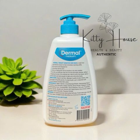 Sữa Tắm Dermal Therapy Sensitive Skin Wash 1L - Dưỡng ẩm, Không Chứa Xà Phòng, Dành Cho Da Nhạy Cảm, Không Gây Kích Ứng