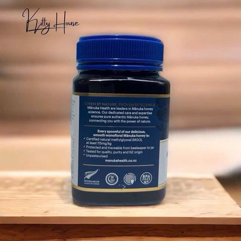 Mật Ong Manuka Health MGO 115+ - Hũ 500gr Tăng Cường Miễn Dịch, Chăm Sóc Sức Khỏe, Điều Trị Đau Họng, Loét Dạ Dày