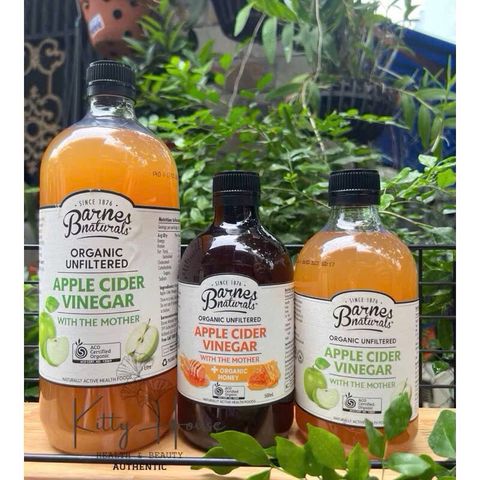 Giấm táo hữu cơ Barnes Naturals Organic Apple Cider Vinegar chai 500ml và 1000ml