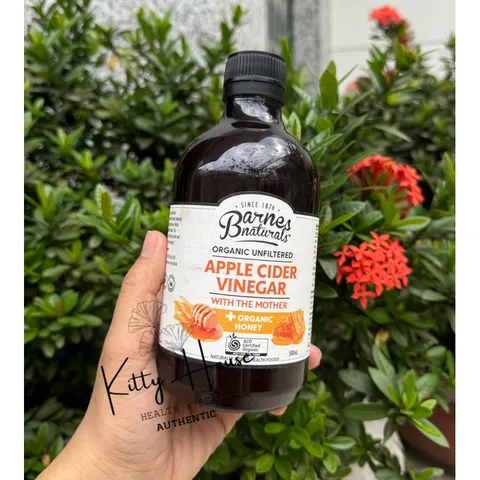 Giấm táo hữu cơ Barnes Naturals Organic Apple Cider Vinegar chai 500ml và 1000ml