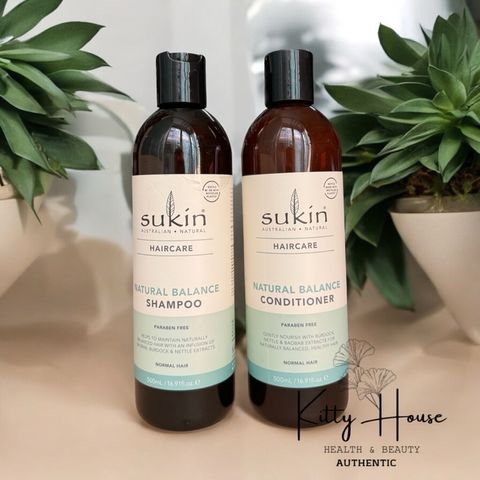 Bộ Dầu Gội và Dầu Xả Sukin Natural Balance 500ml - Chăm Sóc Tóc Tự Nhiên, Hương Quýt và Hoa Oải Hương