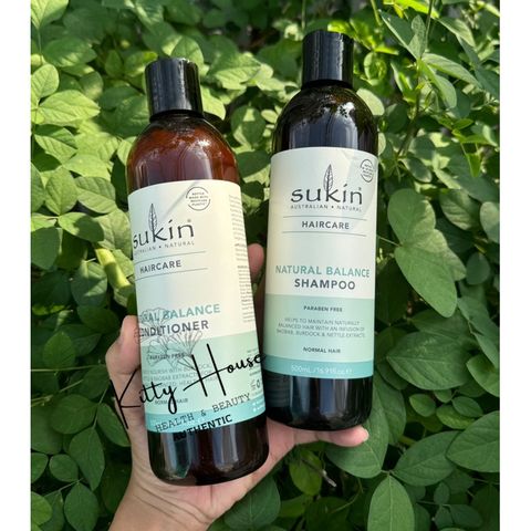 Bộ Dầu Gội và Dầu Xả Sukin Natural Balance 500ml - Chăm Sóc Tóc Tự Nhiên, Hương Quýt và Hoa Oải Hương