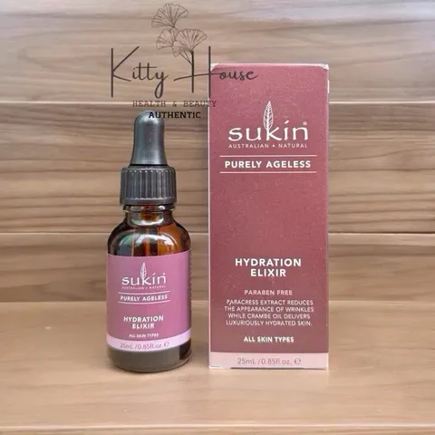 Tinh Chất Dưỡng Ẩm Thực Vật Sukin Purely Ageless Elixir 25ml - Serum Chống Lão Hóa, Cấp Nước, Tái Tạo Đàn Hồi Da