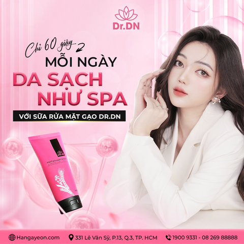 Sữa Rửa Mặt Gạo Dr.DN 180ml - Dưỡng Sạch Da Mềm Mại, Phù Hợp Với Da Nhạy Cảm, Tặng Khăn Tẩy Trang 2in1