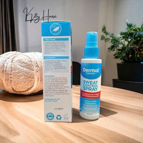 Xịt kiểm soát mồ hôi không mùi Dermal 60ml - Chống mồ hôi cho da nhạy cảm, an toàn và hiệu quả lâu dài