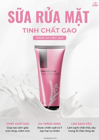 Sữa Rửa Mặt Gạo Dr.DN 180ml - Dưỡng Sạch Da Mềm Mại, Phù Hợp Với Da Nhạy Cảm, Tặng Khăn Tẩy Trang 2in1
