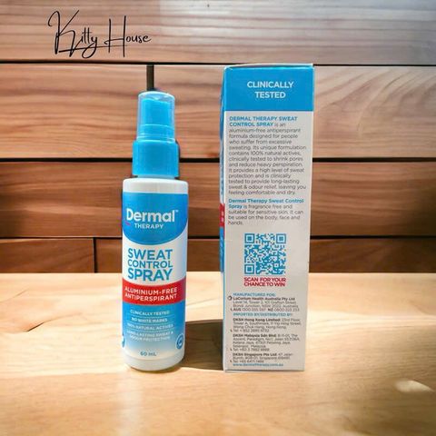 Xịt kiểm soát mồ hôi không mùi Dermal 60ml - Chống mồ hôi cho da nhạy cảm, an toàn và hiệu quả lâu dài