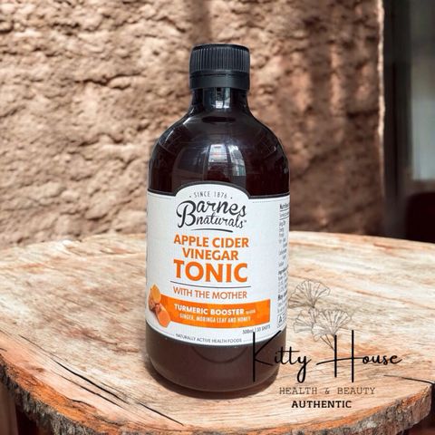 Giấm Táo Hữu Cơ Mật Ong Nghệ Tonic Barnes Naturals 500ml - Thức Uống Lành Mạnh Tăng Cường Miễn Dịch, Chống Oxy Hóa