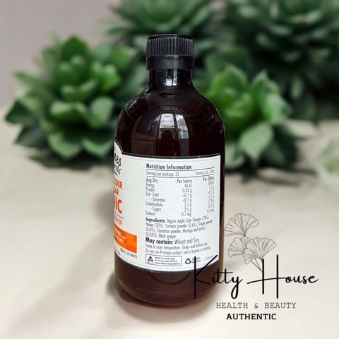 Giấm Táo Hữu Cơ Mật Ong Nghệ Tonic Barnes Naturals 500ml - Thức Uống Lành Mạnh Tăng Cường Miễn Dịch, Chống Oxy Hóa