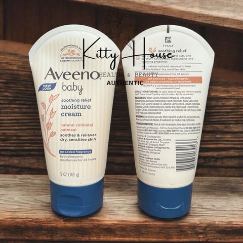 Kem Dưỡng Ẩm Aveeno Baby Cho Da Nhạy Cảm 140g - Chiết Xuất Yến Mạch, Không Mùi, Dưỡng Da Mềm Mại, An Toàn Cho Bé