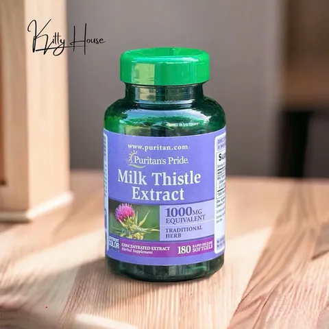 Viên uống bổ gan Milk Thistle Puritan's Pride 1000mg - Giải độc gan, phục hồi tế bào gan hiệu quả - 180 viên hỗ trợ sức khỏe gan