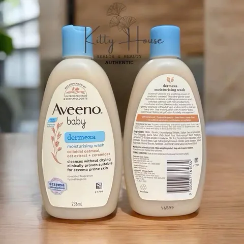 Sữa Tắm Aveeno Baby Dermexa 236ml - Giảm Ngứa, Dưỡng Ẩm Da Nhạy Cảm, Chàm, Eczema Cho Bé, An Toàn, Không Chứa Paraben