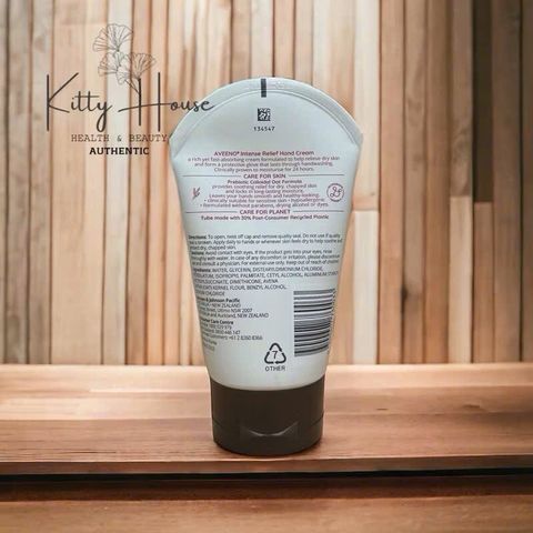 Kem Dưỡng Da Tay Aveeno Active Naturals Intense Relief Fragrance Free 100g - Dưỡng Ẩm 24h, Không Gây Nhờn, Thích Hợp Cho Da Nhạy Cảm