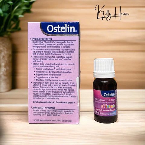 Ostelin Vitamin D3 Drops 2.4ml dạng nhỏ giọt cho bé của Úc