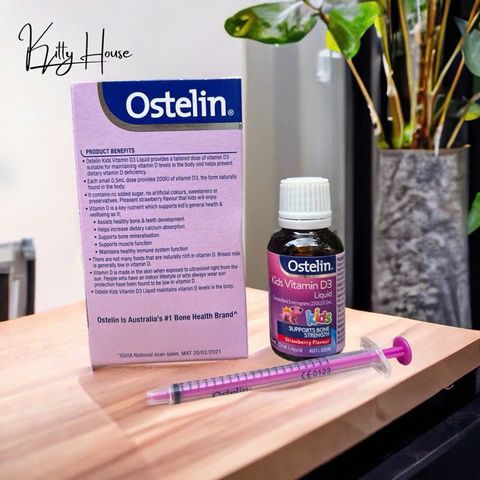 Vitamin D3 Ostelin cho bé 20ml - Dạng lỏng dễ hấp thu, an toàn, không đường, hỗ trợ phát triển xương và miễn dịch cho trẻ từ 6 tháng tuổi.