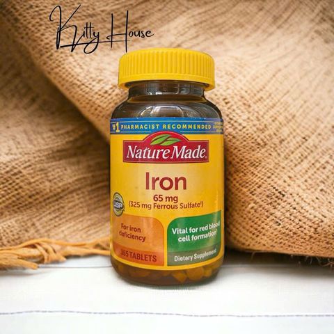 Viên uống bổ sung sắt Iron Nature Made 65mg - Hỗ trợ ngăn ngừa thiếu máu, tăng cường sức đề kháng - Hộp 365 viên